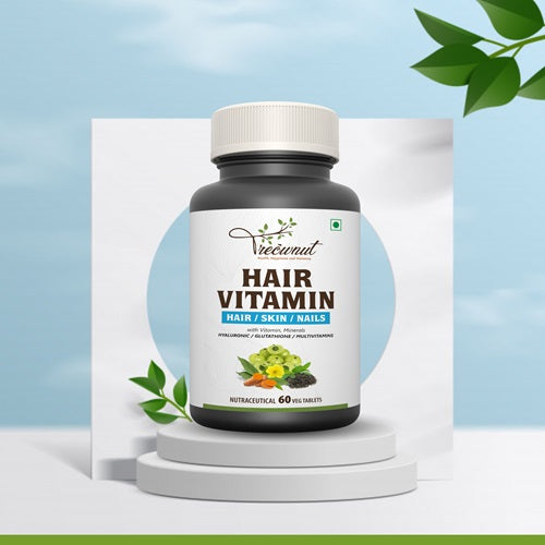 TREOWNUT Hair Vitamin – For Hair, Skin, and Nails with Essential Multivitamins, Amino Acids, and Nutraceutical Extracts. No Artificial Preservatives Added. Nutraceutical Tablets (60 Tablets)