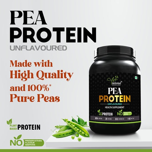 TREOWNUT Pea Protein Isolate - 1kg Vegan Plant-Based Protein Supplement Powder, Unflavoured (28 Grams of Protein per Serving)