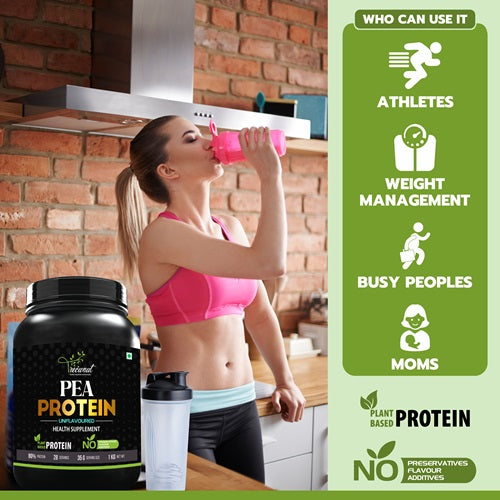 TREOWNUT Pea Protein Isolate - 1kg Vegan Plant-Based Protein Supplement Powder, Unflavoured (28 Grams of Protein per Serving)