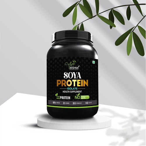 TREOWNUT Soya Protein Isolate - 1kg Vegan Plant-Based Protein Supplement Powder, Unflavoured (27 Grams of Protein per Serving)