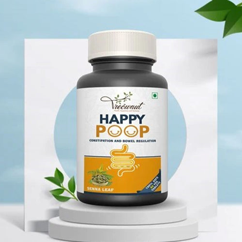 TREOWNUT Happy Poop - Constipation Relief and Regulates Bowel Movement. Free of Artificial Flavors, Sweeteners, and Colors. Nutraceutical Tablets